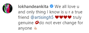 Ankita Lokhande's comment