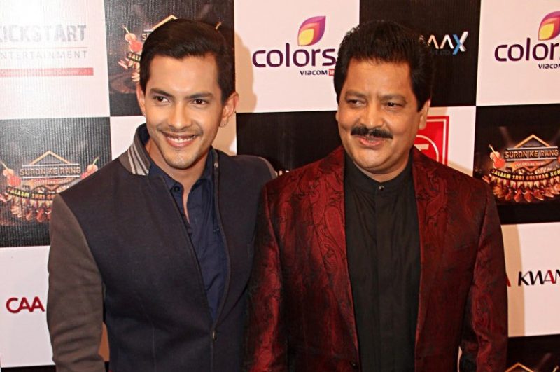 Aditya Narayan with his Father Udit Narayan 