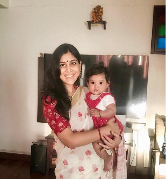 Sakshi with her adopted daughter