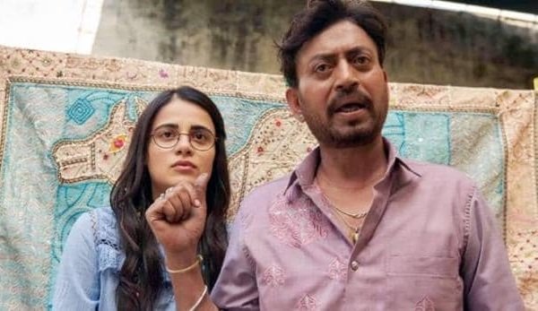 Irrfan Khan with Radhika Madan in a still of "Angrezi Medium"