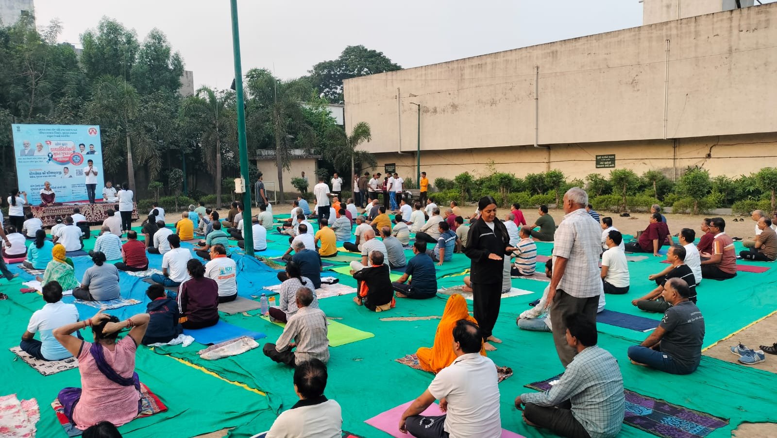 15-Day Yoga Camp Organized in Pandesara Under the ‘Diabetes-Free Gujarat’ Campaign